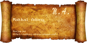 Makkai Adony névjegykártya